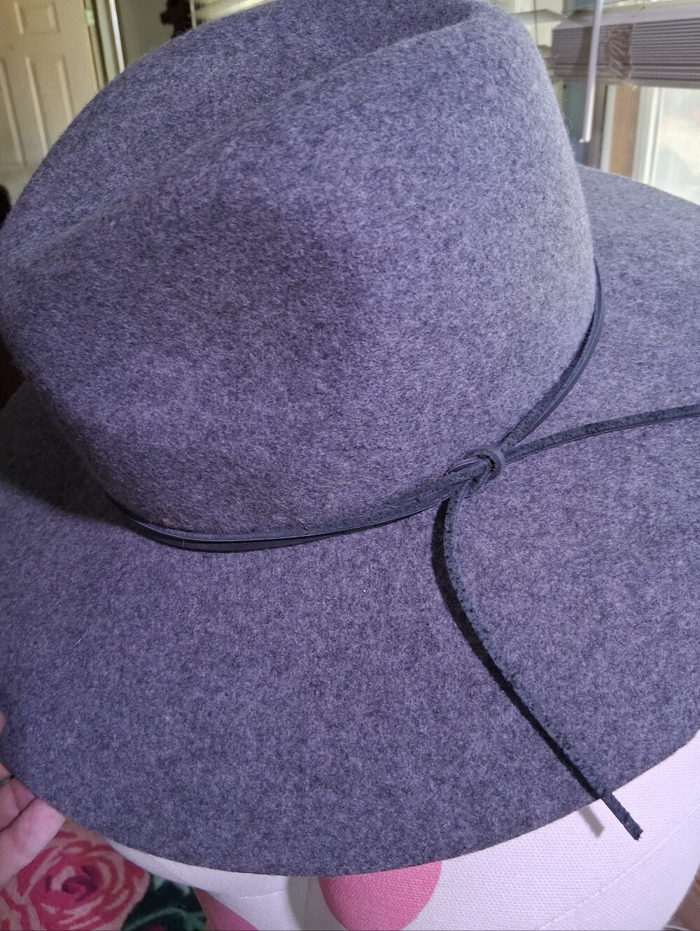 Phenix 100% Wool Hat With Leather Band Gray